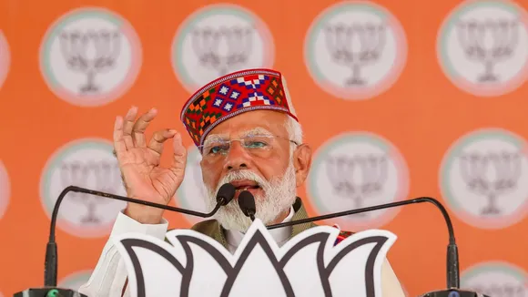 Prime Minister Narendra Modi addresses a public meeting for Lok Sabha elections, in Sirmaur district, Friday, May 24, 2024