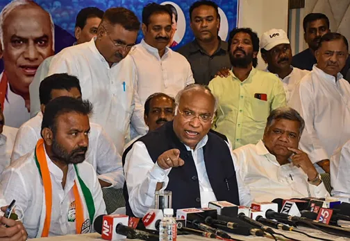 mallikarjun Kharge addresses media in Hubballi