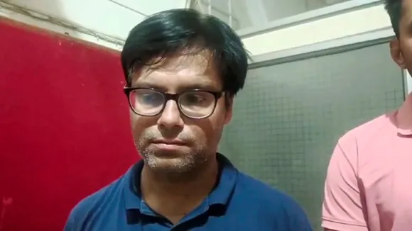 Dhaval Thakkar, the main accused in the Rajkot TRP game zone fire incident, after he was arrested by the Rajkot police and Banaskantha Local Crime Branch police from Abu Road in Rajasthan
