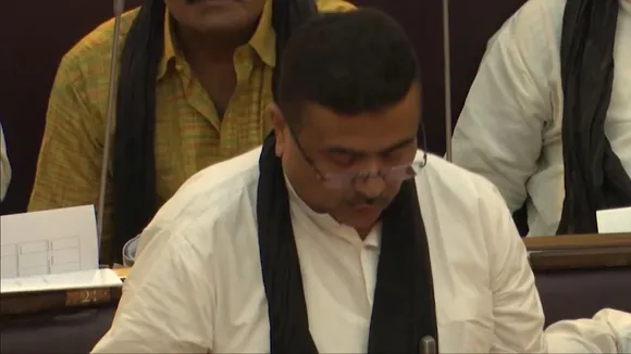 Leader of Opposition in West Bengal Assembly Suvendu Adhikari Speaking during discussion on the bill