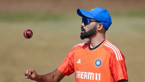 India's Mohammed Siraj during a practice session ahead of the first test cricket match between India and England