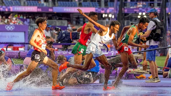 India's Avinash Sable competes in the Men's 3000m Steeplechase Round 1 athletics event at the 2024 Summer Olympics, in Paris, France, Monday, Aug. 5, 2024.