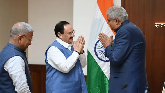 BJP National President J P Nadda took oath as a member of the Rajya Sabha today.