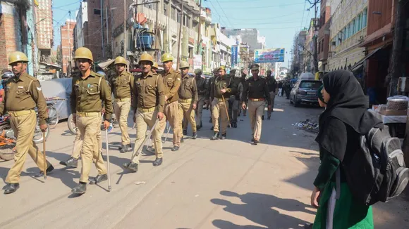 Security personnel deployed in a sensitive area after violence in Uttarakhand's Haldwani over the demolition of an 'illegally built' madrasa