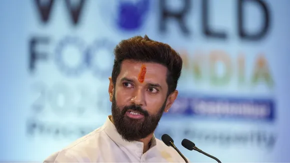 Union Minister for Food Processing Industries Chirag Paswan speaks during the inauguration of World Food India 2024, in New Delhi, Thursday, Sept. 19, 2024
