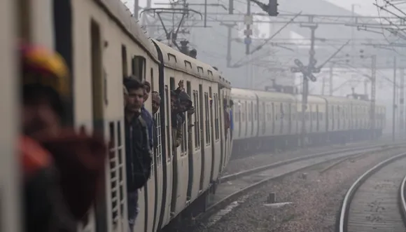 Weather Train fog Cold Railways Winter
