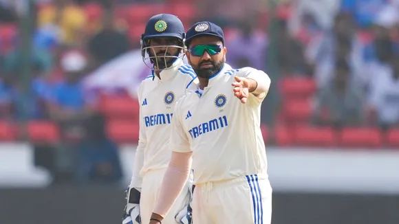 India's captain Rohit Sharma with wicket-keeper Srikar Bharat 