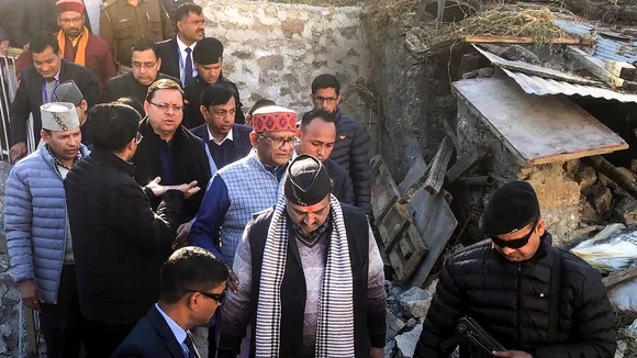Pushkar Singh Dhami inspects landslide-hit Joshimath area