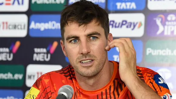 Sunrisers Hyderabad captain Pat Cummins addresses a press conference