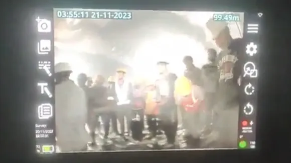Uttarkashi tunnel workers video