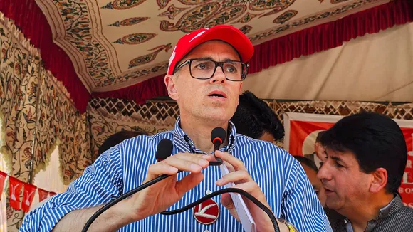 National Conference (NC) leader and party candidate from Baramulla constituency Omar Abdullah addresses a public meeting for Lok Sabha elections, in Pahalgam of Anantnag district, Wednesday, May 22, 2024