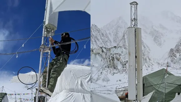 Siachen warriors in collaboration with BSNL establish the first ever BSNL BTS at the forward posts of the highest battlefield on 06 October to extend mobile communication for the soldiers