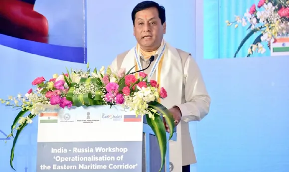 Sarbananda Sonowal speaking at India-Russia workshop on Operationalisation of Chennai-Vladivostok Eastern Maritime Corridor in Chennai. 