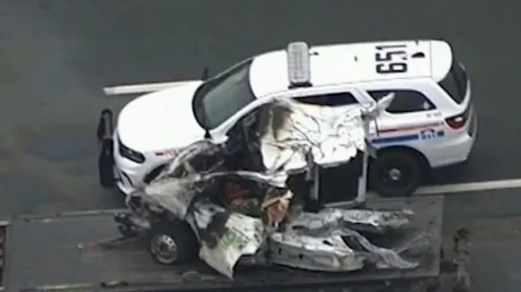 An Indian couple and their three-month-old grandchild were among four persons killed in a fiery multi-vehicle collision in Canada's Ontario province