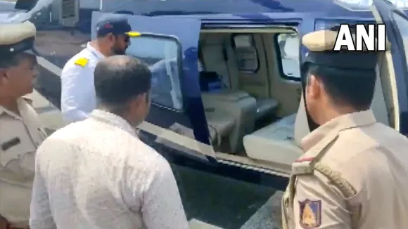 Flying squad of ECI and officials conducted a check of the helicopter used by DK Shivakumar after it reached helipad at Dharmasthala