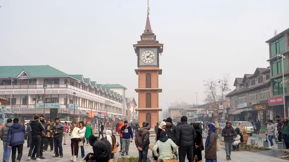 People at Lal Chowk after the Supreme Court upheld the Centre's decision to abrogate Article 370 of the Constitution, in Srinagar
