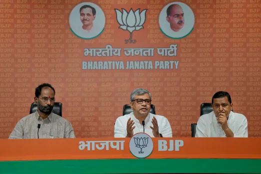 Union Railways Minister and BJP leader Ashwini Vaishnaw addresses a press conference, at BJP headquarters in New Delhi