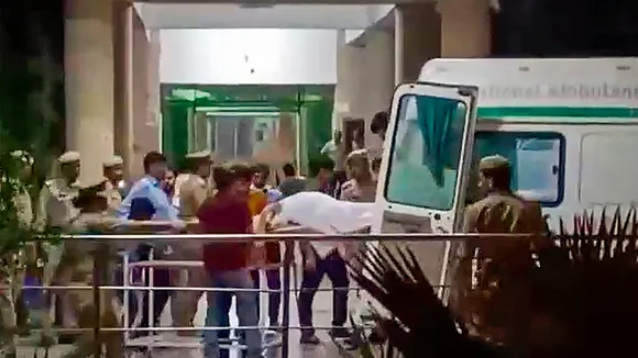 Mukhtar Ansari being taken to Banda Medical College following a cardiac arrest, in banda Thursday, March 28, 2024. Mukhtar Ansari dies of cardiac arrest.