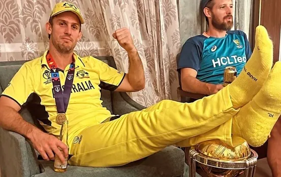 Mitchell Marsh world cup trophy