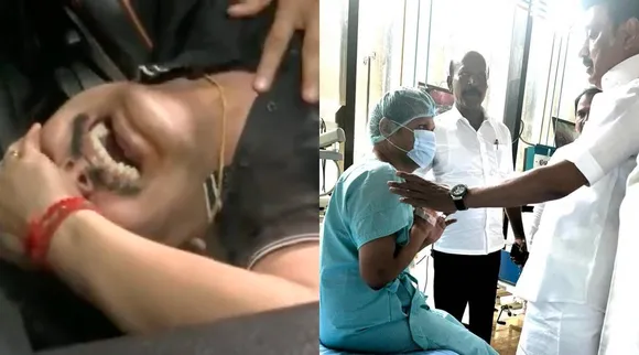 Tamil Nadu Chief Minister MK Stalin meets Tamil Nadu Electricity Minister V Senthil Balaji undergoing treatment at Omandurar government hospital in Chennai