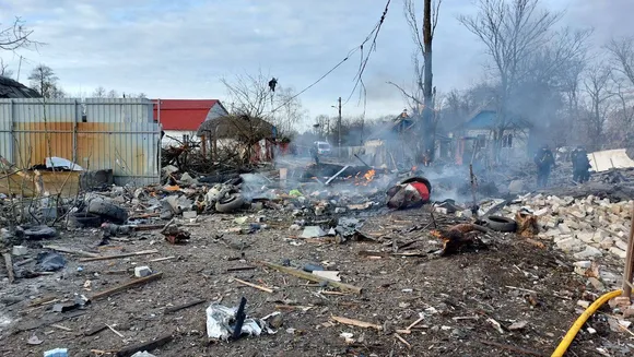 The damage done by one of the 120 missiles launched by Russia across Ukraine