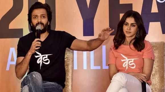 Bollywood actors Riteish Deshmukh with Genelia D'Souza