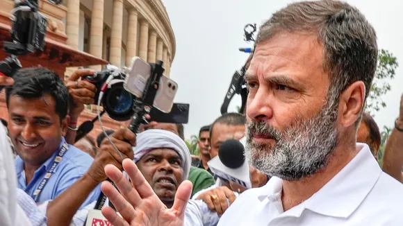 Leader of Opposition in the Lok Sabha Rahul Gandhi in Parliament House complex