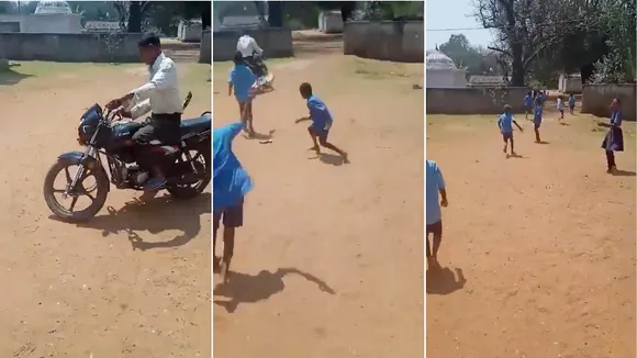 students chase away drunk teacher