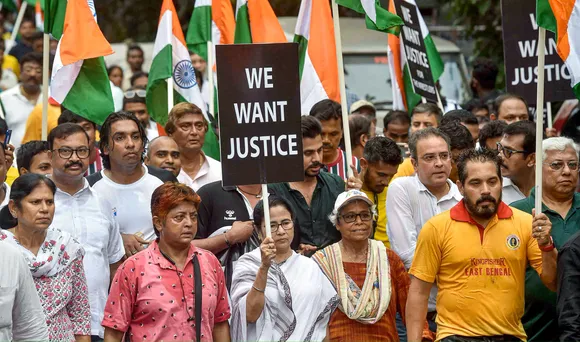Mamata at a rally in support of wrestlers
