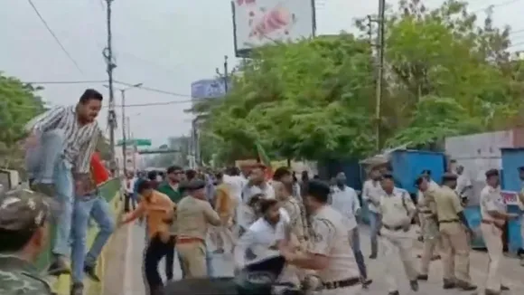 Congress BJYM clash Raipur