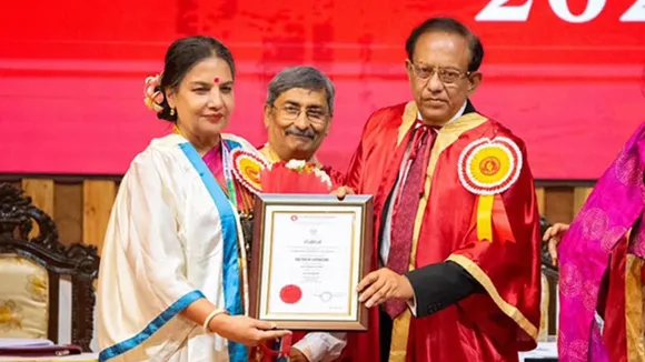 Shabana Azmi at the convocation of Techno India University on Monday