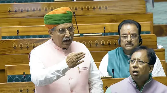 MoS Arjun Ram Meghwal speaks in the Lok Sabha during the Monsoon session of Parliament, in New Delhi, Wednesday, Aug. 7, 2024.