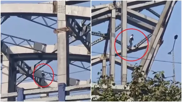 Man on a bridge