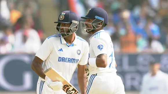 Dhruv Jurel and Ravichandran Ashwin run between the wickets during the second day of the 3rd cricket Test match between India and England