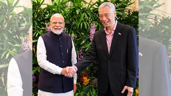 Prime Minister Narendra Modi during a lunch hosted by Singapore's Senior Minister Lee Hsien Loong, in Singapore, Thursday, Sept. 5, 2024.