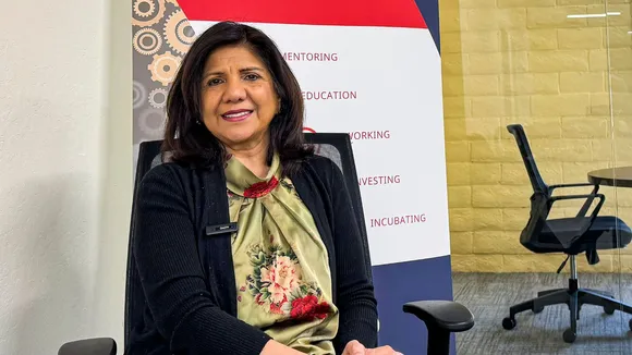 President of TiE Silicon Valley Anita Manwani during an interview with PTI, in Washington