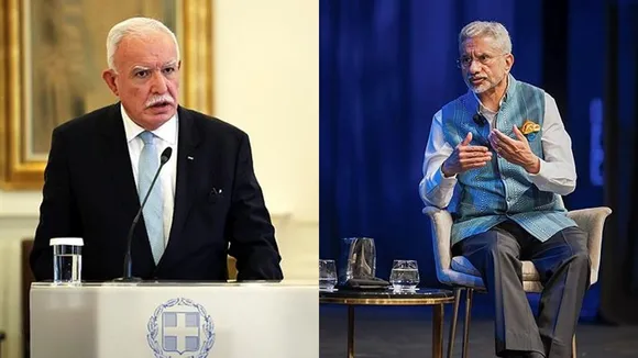 Union External Affairs Minister S Jaishankar with Palestinian Foreign Minister Riyad al-Maliki on the sidelines of the Munich Security Conference (MSC) 2024