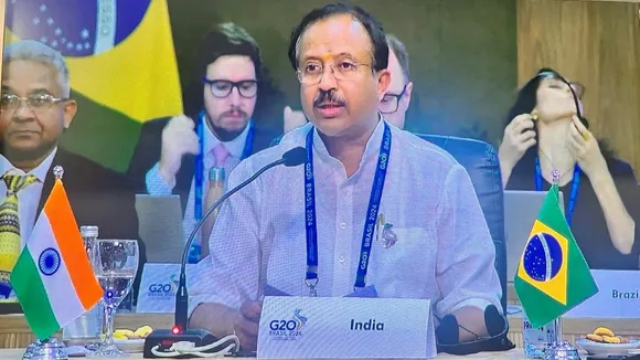 Union Minister of State V Muraleedharan represents India at the G20 Foreign Ministers' Meeting in Rio