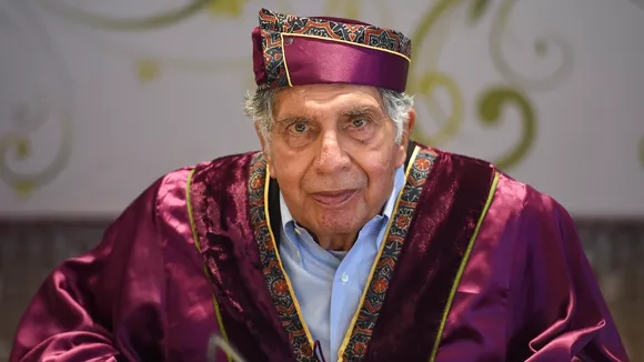Ratan Tata during conferment of honorary Doctorate of Literature at the first special convocation 2022 of HSNC University, in Mumbai, Saturday, June 11, 2022