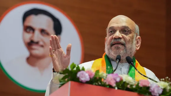 Union Home Minister Amit Shah speaks during the launch of BJP's membership campaign 'Sadasyata Abhiyan 2024', in New Delhi, Monday, Sept. 2, 2024.