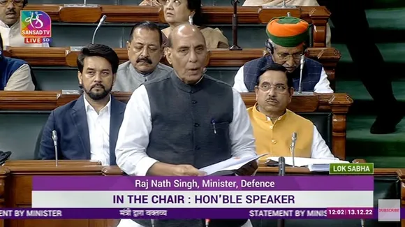 Rajnath Singh making statement on India-China clash on Tawang border in Arunachal Pradesh
