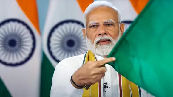 Prime Minister Narendra Modi flags off three Vande Bharat trains between Meerut and Lucknow, Madurai and Bengaluru, and Chennai and Nagercoil, via video conferencing, Saturday, Aug 31, 2024