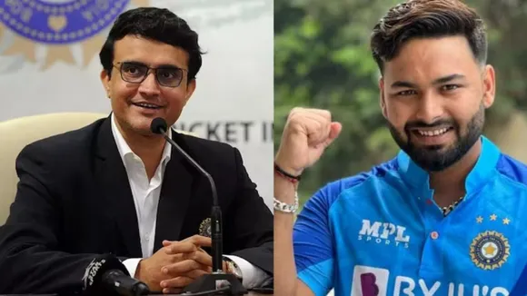 Former India captain Sourav Ganguly and Rishabh Pant