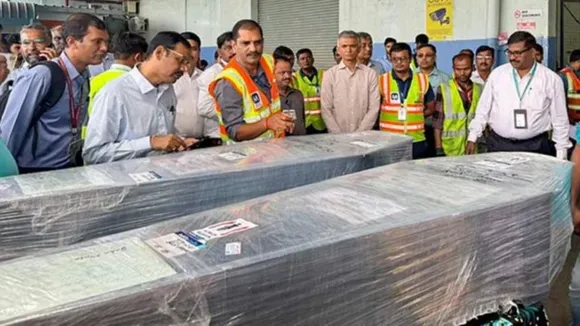 Mortal remains of trekkers who lost their lives after being caught in extreme weather conditions in Sahastratal, Uttarkashi, on their arrival in Bengaluru