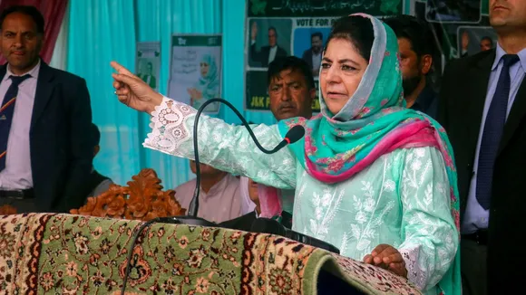 Jammu and Kashmir Peoples Democratic Party (JKPDP) President and candidate from Anantnag-Rajouri constituency Mehbooba Mufti
