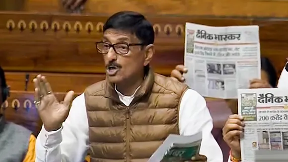 BJP MP Sanjay Seth speaks in the Lok Sabha during the Winter session of Parliament, in New Delhi