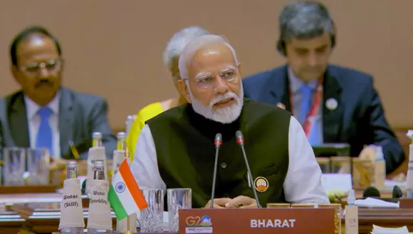Delhi: Prime Minister Narendra Modi during the closing session of the G20 Summit 2023 at the Bharat Mandapam, in New Delhi, Sunday