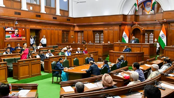 Delhi Finance Minister Atishi Singh presents the Delhi State Budget 2024-25 during the Budget session of Delhi Assembly, at Vidhan Sabha in New Delhi, Monday, March 4, 2024