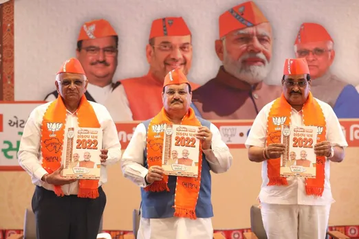 Gujarat BJP Manifesto C R Patil Bhupendra Patel JP Nadda