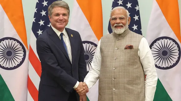 US Congressman Michael McCaul with Prime Minister Narendra Modi in New Delhi
